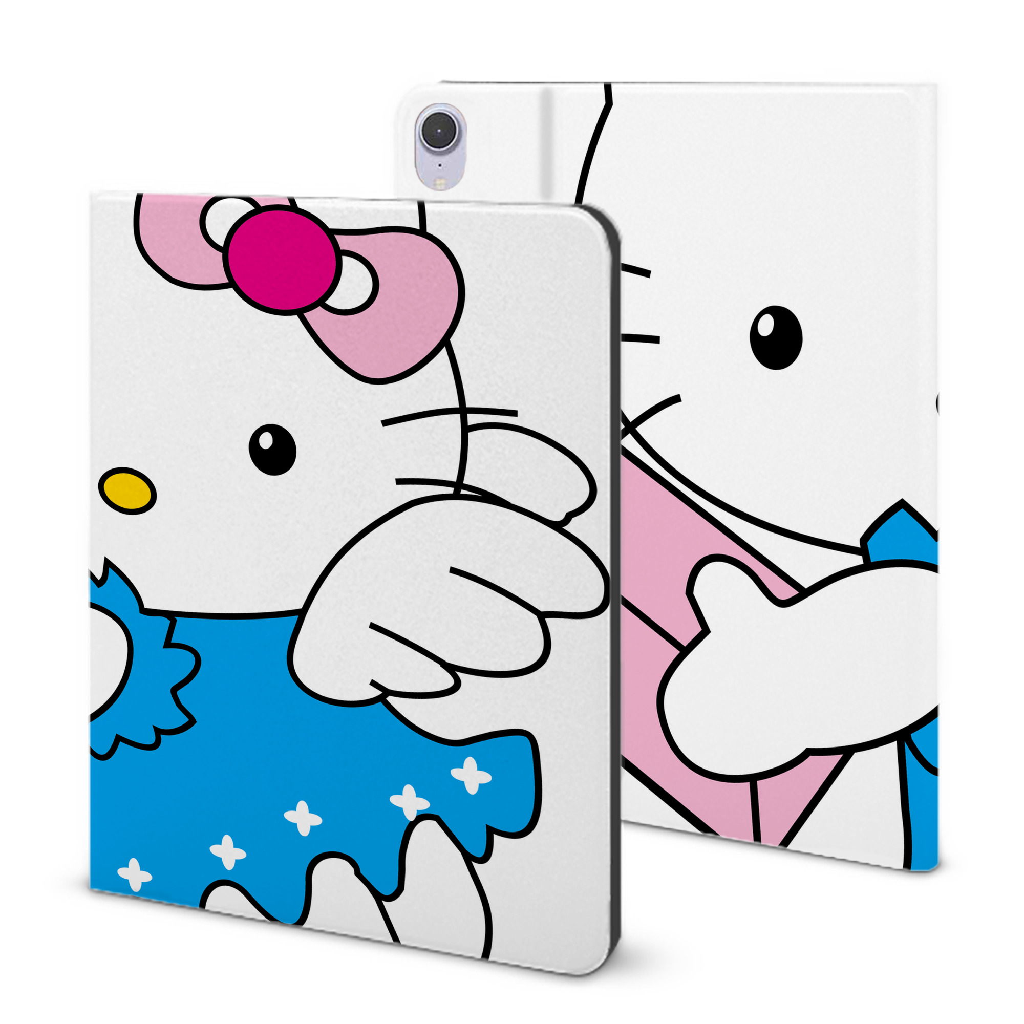 （画像用） Hello Kitty ハローキティ IPad ケース ブック型 PUレザー TPU 耐衝撃 軽量 薄型 ペン収納なし 全面保護 IPad 各モデル対応